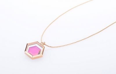 Rose Gold MIMOZA-X floating glass pendant